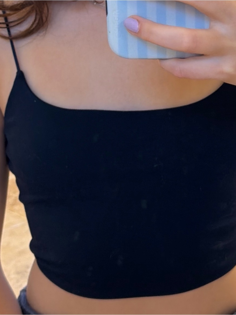 Black Square-Neck Crop Tank Top - Women